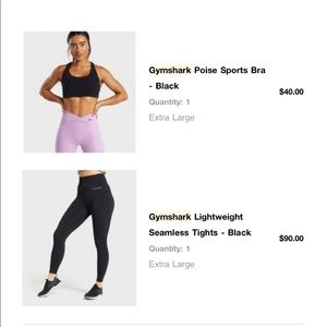 gymshark sports bra and leggings
